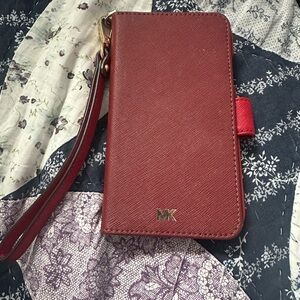 Michael Kors Red Wristlet Wallet phone holder